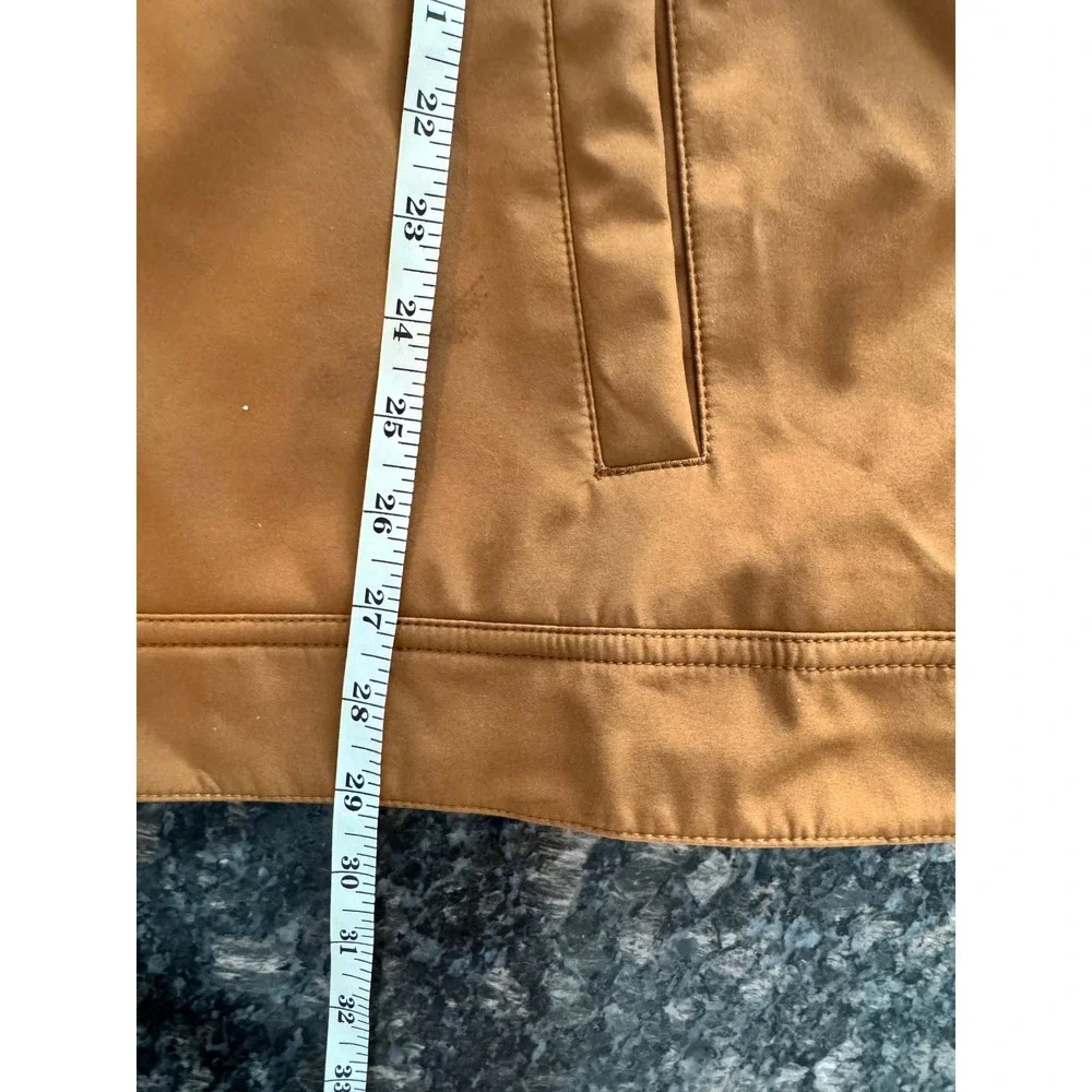 Lucky Brand Mens Tobacco Brown Hooded Canvas Jacket Faux Fur‎ Sherpa KNR30652 XL